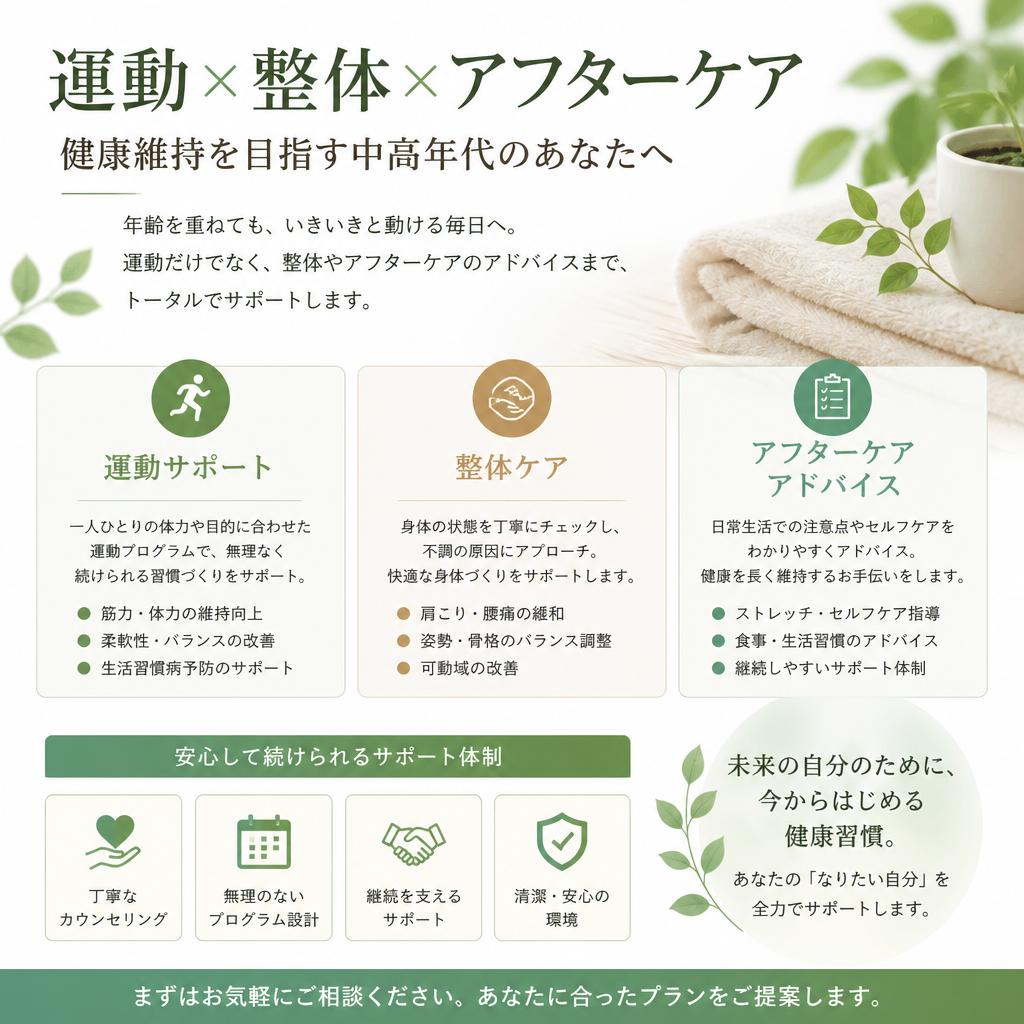 健康を考えたトータルサポート